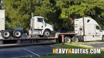 Moving a Freightliner Columbia daycab truck.